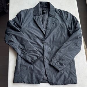 Theory Men’s Lightweight Down Jacket Blazer Gray Size S Packable Quilted Coat